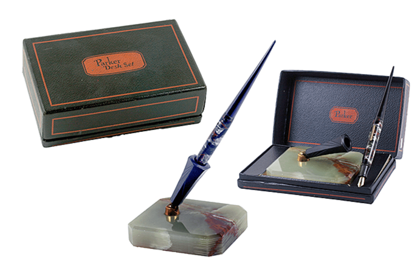 Parkette Desk Set Vintage Pen
