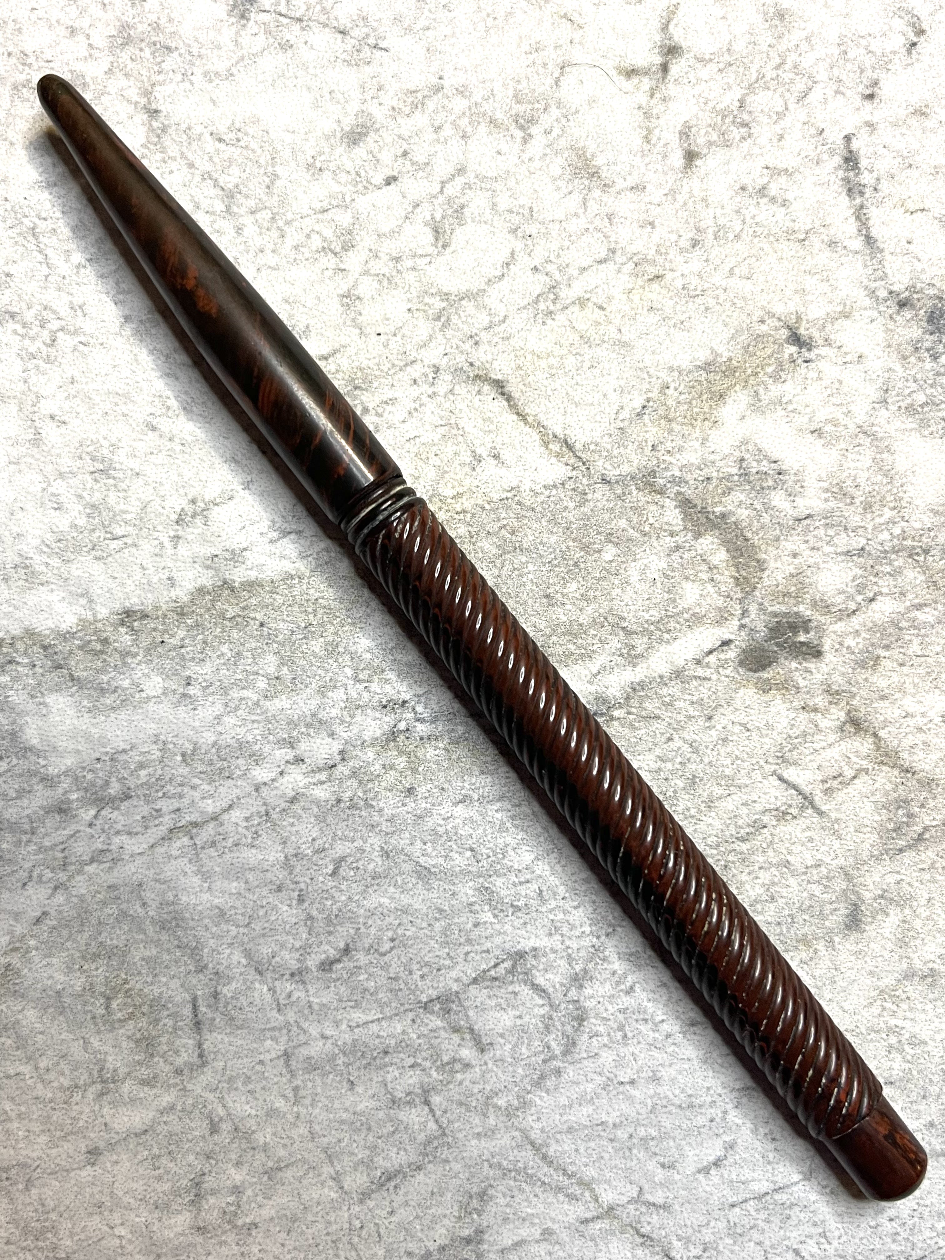 Parker No. 5 Spiral Mottled Hard Rubber Overfeed c. 1894