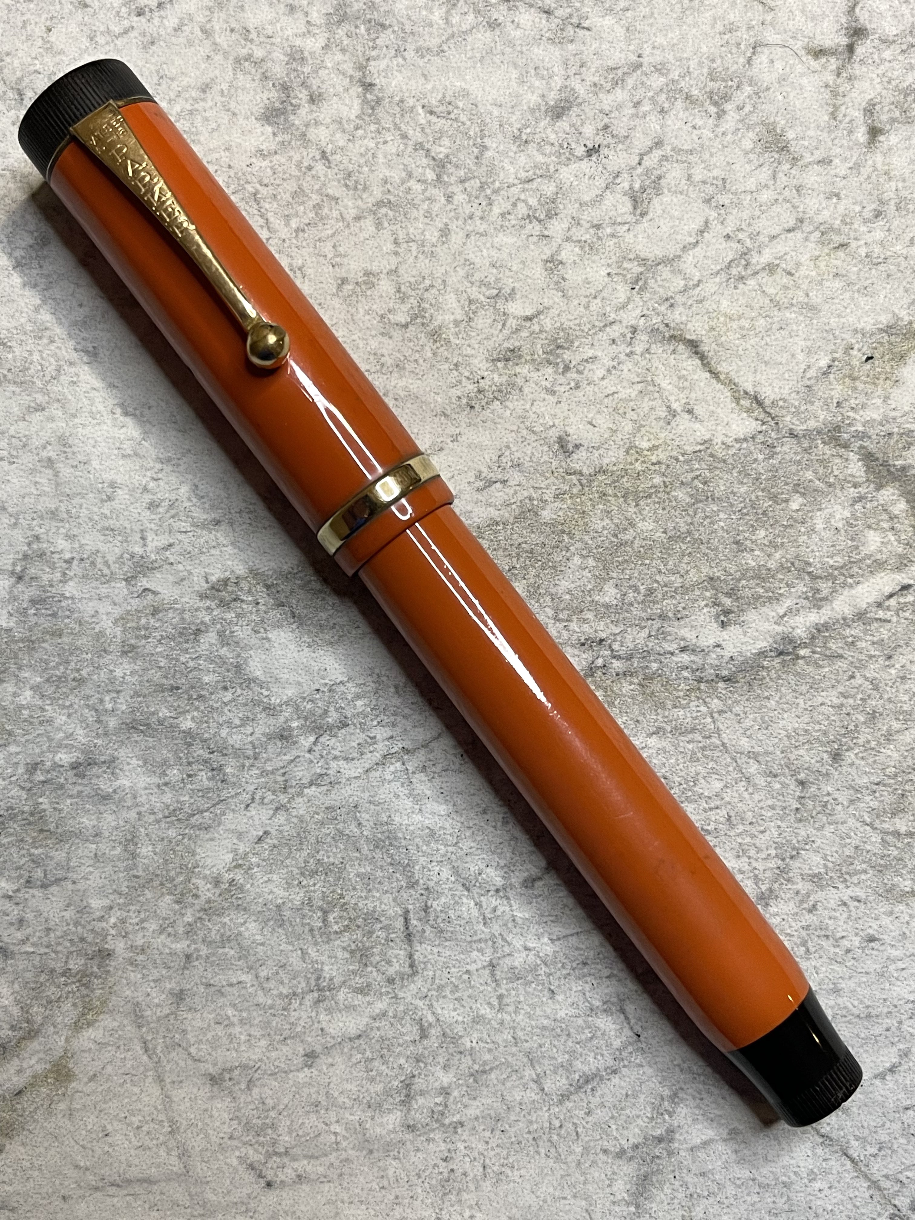 Parker Red Hard Rubber Senior Duofold "KRAFT" Cheese