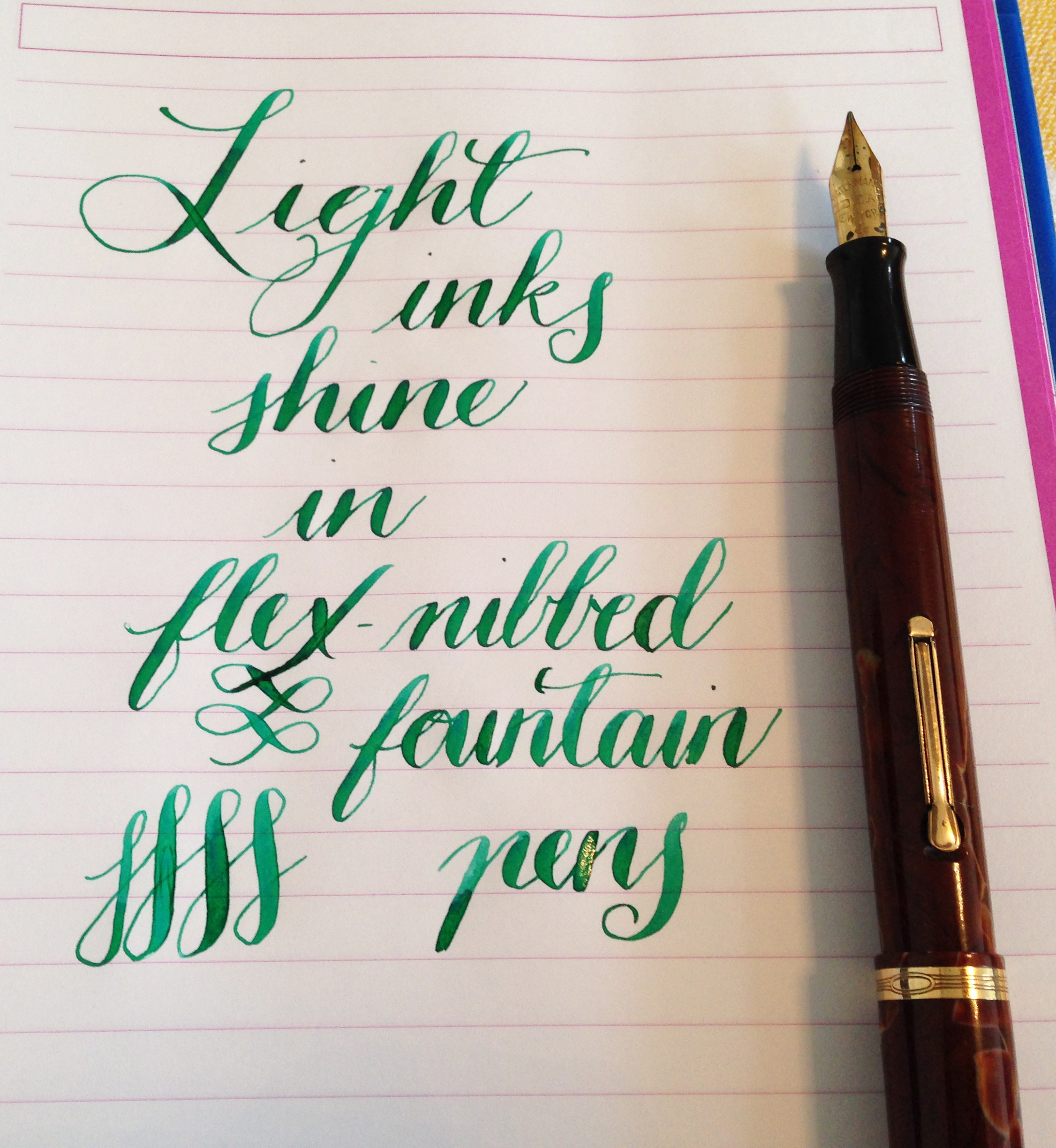 Flex nib inks. Some have exquisite shading.  Fountain pen ink, Pen and  paper, Fountain pen