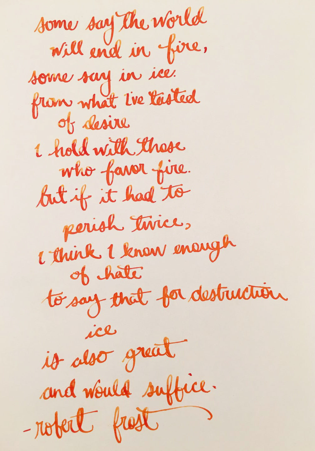 Handwritten Post - Fire & Ice
