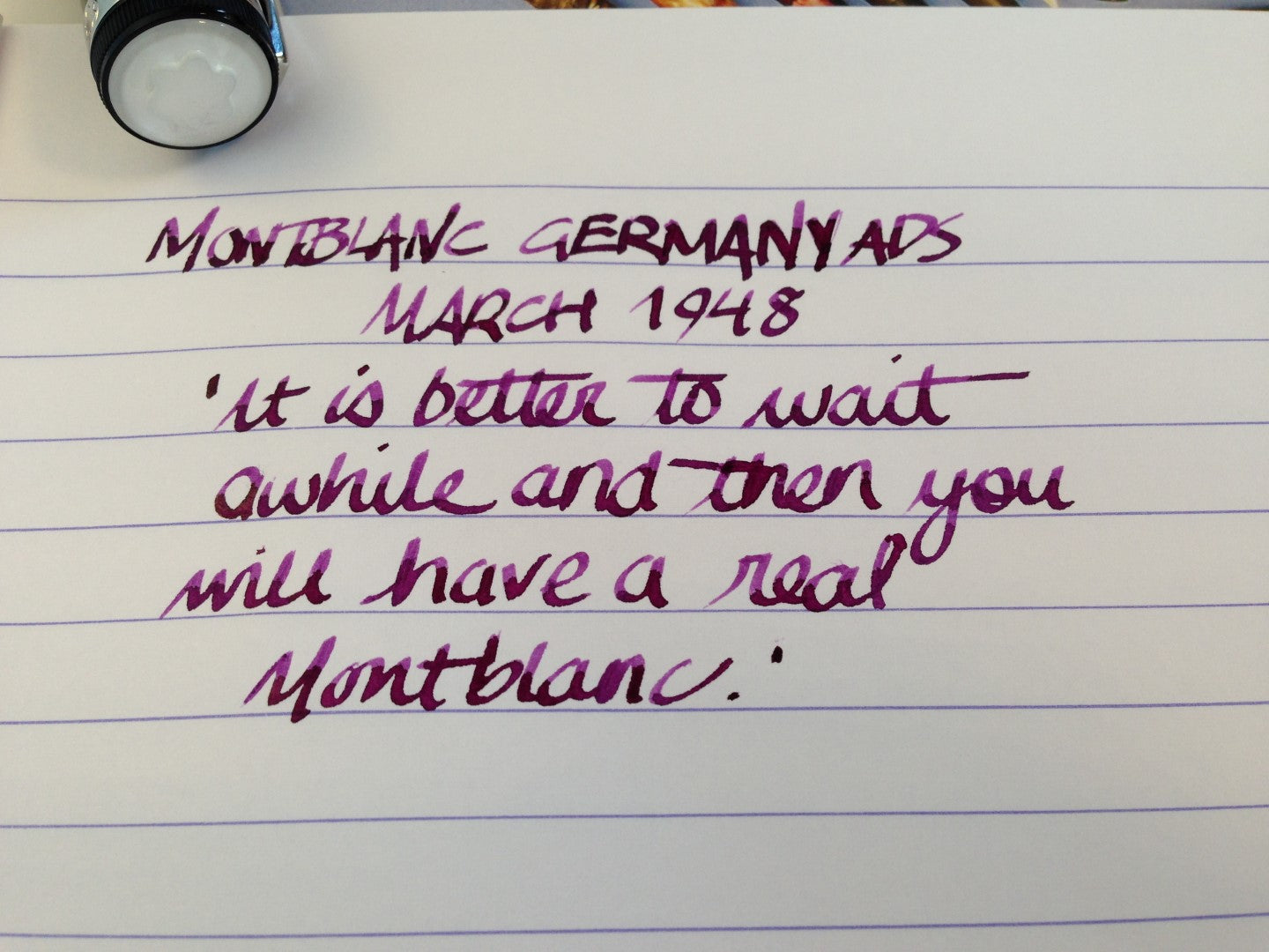 Handwritten Post - Montblanc Ad