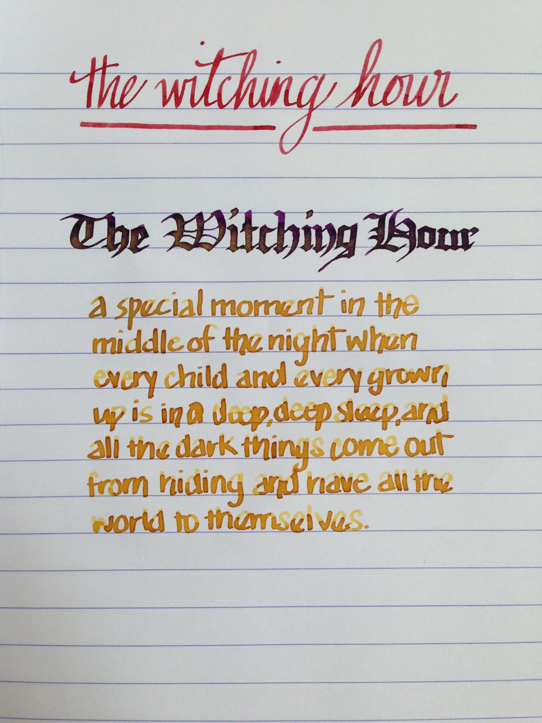 Handwritten Post - The Witching Hour
