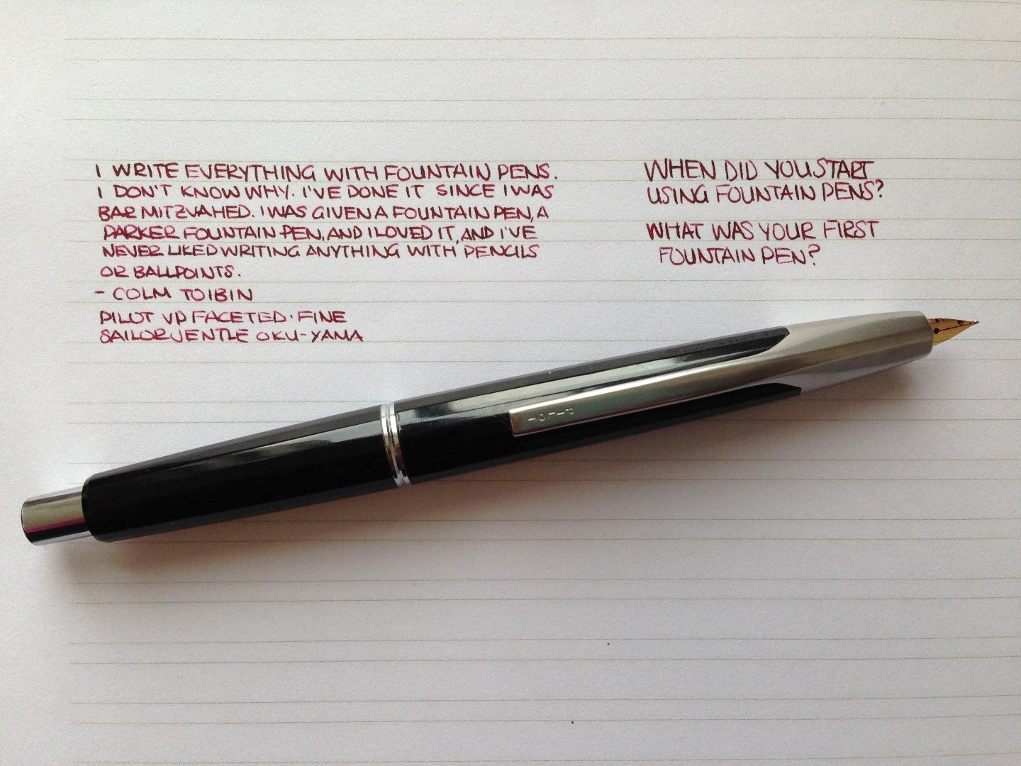 Handwritten Post - First Fountain Pen Days