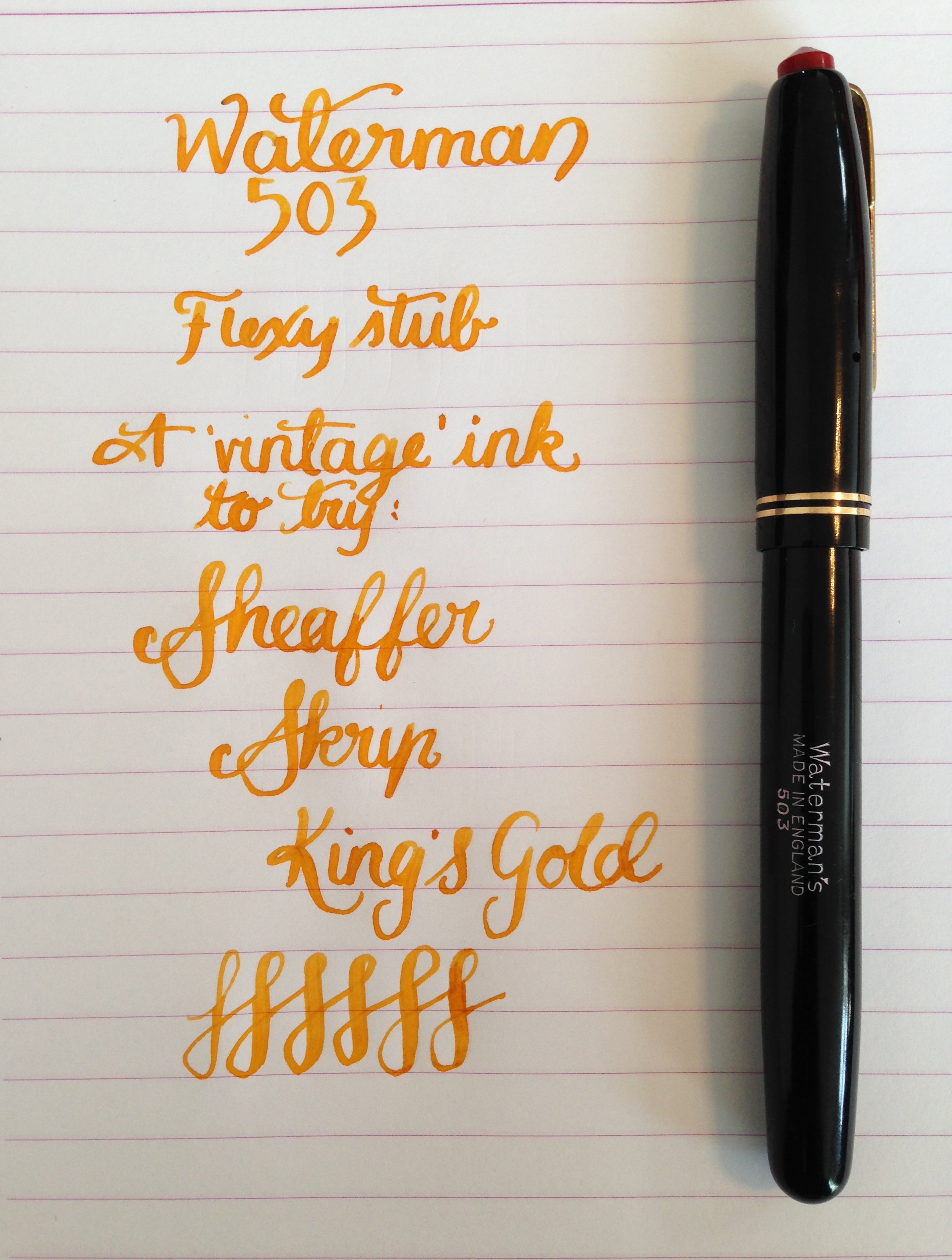 Handwritten Post: Sheaffer Skrip King's Gold