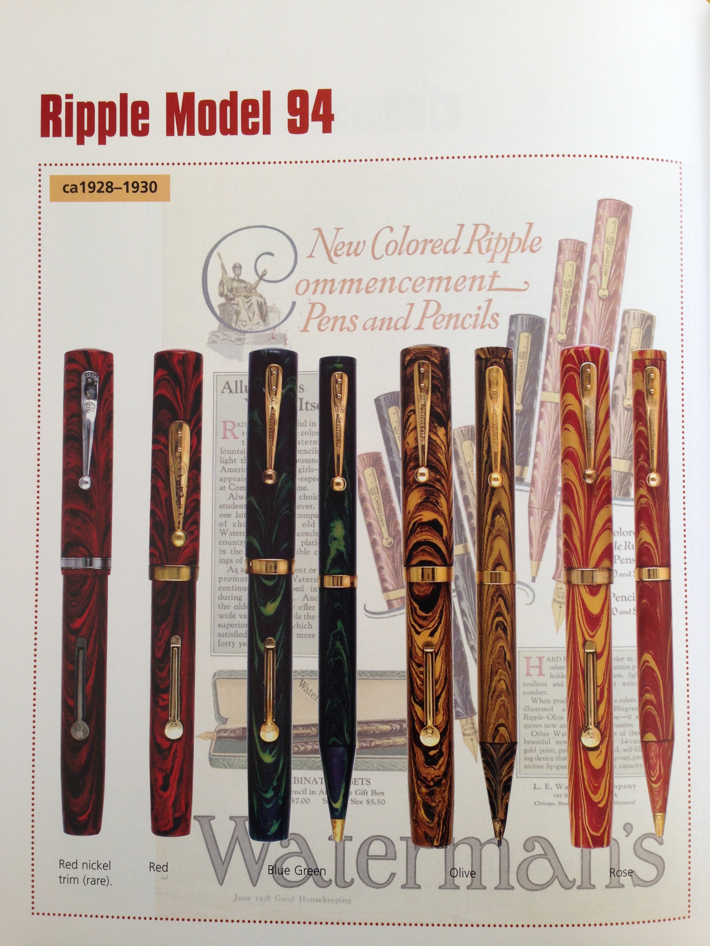Waterman Rippled Rubber Vintage Pens