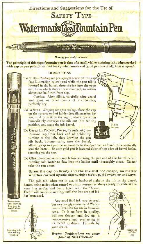 Waterman Safety Pen - Vintage Pens