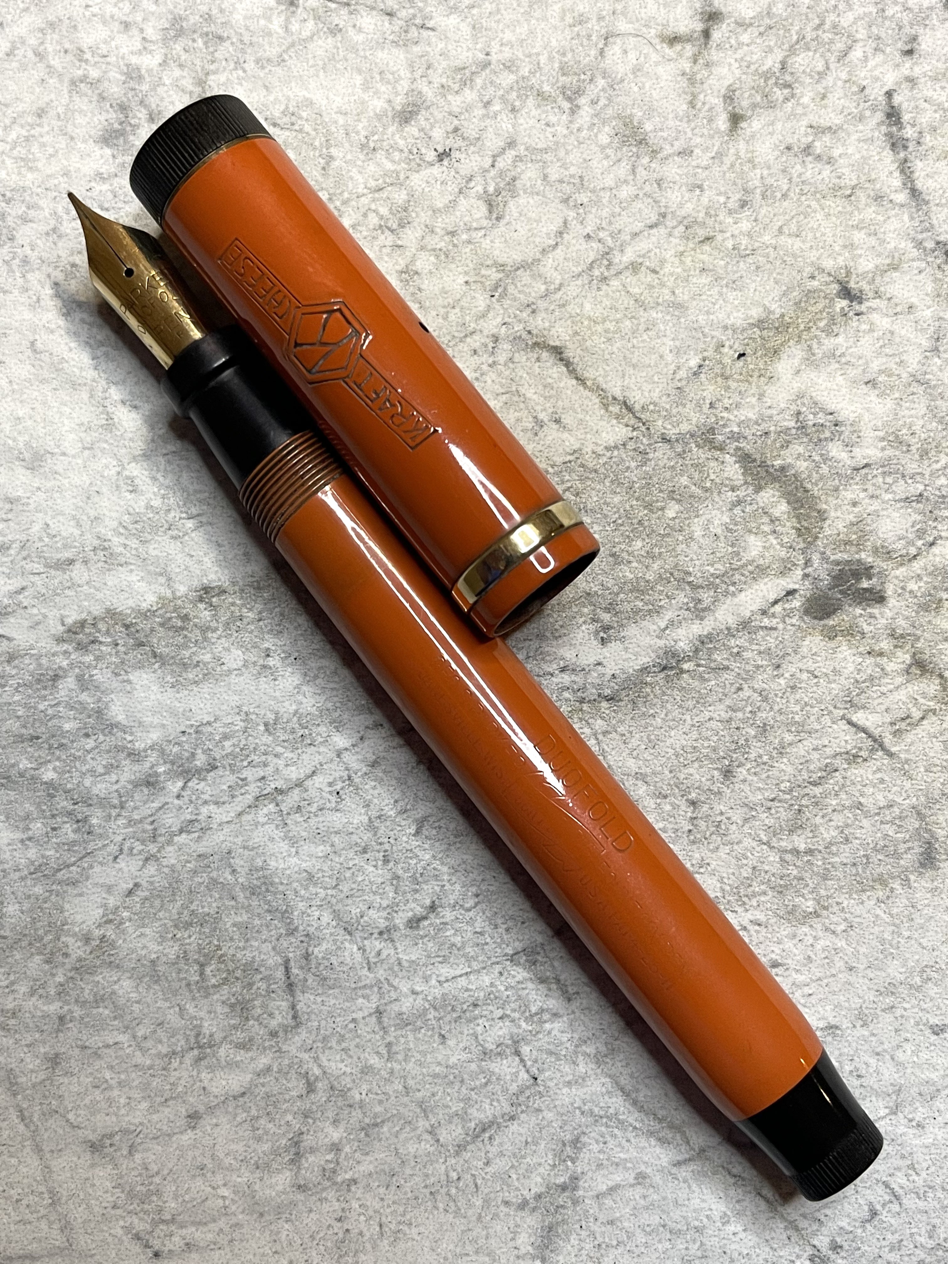 Parker Red Hard Rubber Senior Duofold "KRAFT" Cheese