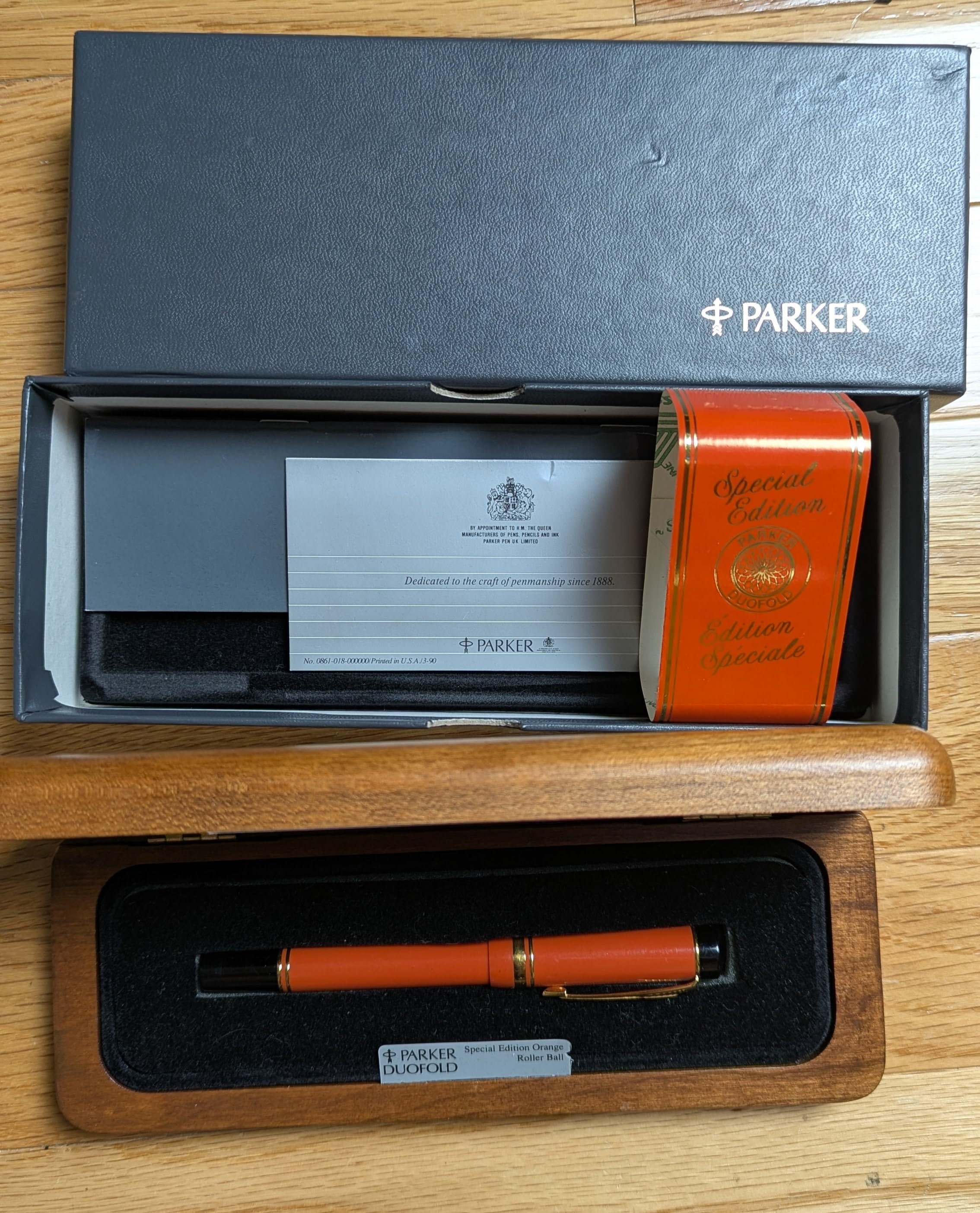 Parker International Duofold Orange Rollerball