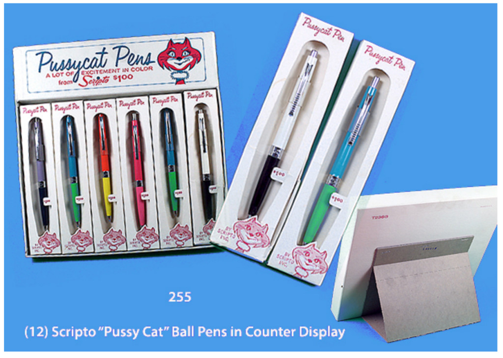 Scripto Pussycat Ball Pen Counter Display
